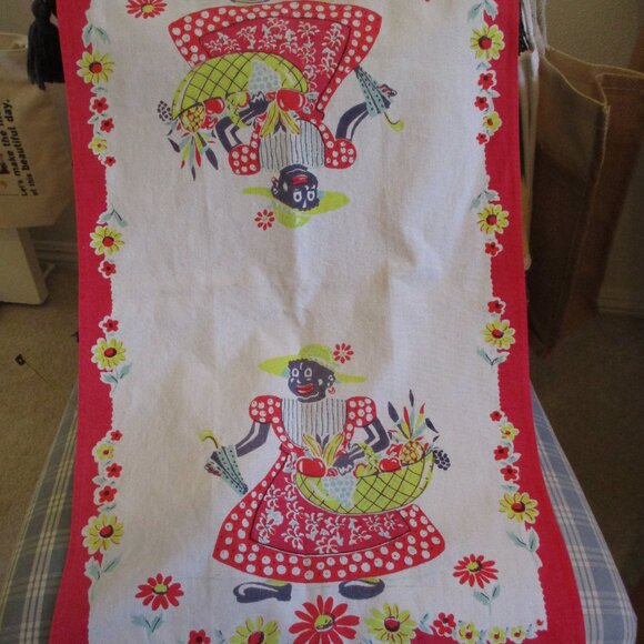 FINAL SALE Leaving Poshmark! Black Americana oversized tea towel 26” x 16” - Picture 1 of 6